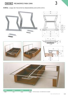 an instruction manual for how to build a coffee table with drawers and shelves in it