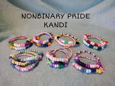 there are many bracelets with beads on them