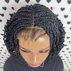 Ready to ship. Short Curls Twists Twisted Braids Braided Lace Curly Wig Color 1bMade with a 4x4 lace closure and dome mesh cap. The wig looks so natural nobody will know you are wearing a wig. Wig Color: 1b blackTexture: Medium size curly senegalese twisted braids Cap Style: 4x4 Lace Closure Length: 8 inches Cap Size: Medium (one size)This braided wig is available and ready to ship Free shipping to USA THE WIG SHOWN IS THE EXACT WIG YOU WILL GET Curly Wig Color, Twisted Braids, Senegalese Twist Braids, Wig Store, Wig Color, Short Curls, Senegalese Twist, Braided Wig, Cap Style