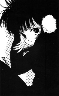 a black and white drawing of a girl with her hand on her shoulder