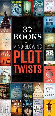 the cover of 37 books with plot twists