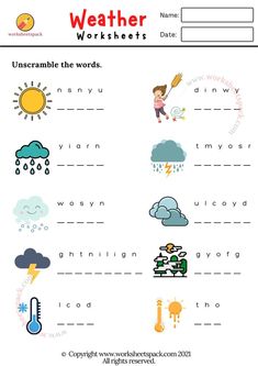 the weather worksheet for kids