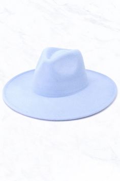 Big Brim Hat (Pastel Blue) - Deer Creek Mercantile Suzie Q, Fall Hat, Jazz Hat, Fall Hats, Heart Top, Winter Blues, Brim Hat, Winter Accessories, Pastel Blue