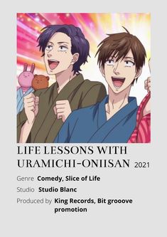 an image of two people holding food in front of the caption that says life lessons with uramichi - onishan 2011