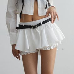 44492690063582|44492690129118|44492690194654 Spring Mini Skirt With Waistband, Casual White Ruffled Tennis Skirt, White Ruffled Bottoms With Mini Hem, High Waist White Pleated Skirt, White Ruffled Pleated Skirt For Spring, White Mini Tennis Skirt, White Tiered Lined Skort, White Mini Pleated Skirt, White Mini Tennis Skirt With Lining