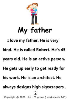 a poem that says,'i love my father he is very kind of kid