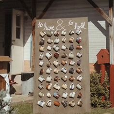 a sign that says to have and to sell with cupcakes on it in front of a house