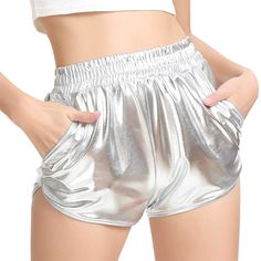 PRICES MAY VARY. FABRIC: Polyester/Spandex.Thick fabric,shiny ,Skin-friendly, breathable, lightweight, soft and comfortable touch. FEATURES: The metallic shorts features side pockets with stitched detail to the front, complete with an elasticated waistband. PARTY: Rave shorts is the best choose for holidays, festival ,80’s costume party, Halloween cosplay costume, camp costume, disco,dance, club, night out, christmas, new year party. OCCASION: Silver hot shorts Perfect for workout, outdoor, yoga Olympic Trophy, Olympic Women, Space Cowgirl Costume, Angel And Devil Costume, Cowgirl Halloween Costume, Hot Yoga Outfit, Easy College Halloween Costumes, Rave Shorts, Cowgirl Halloween