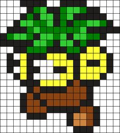 an image of a pixel art piece in the shape of a lepreite hat