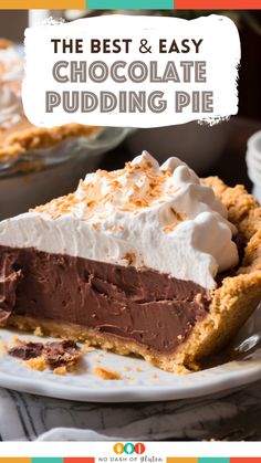 the best and easy chocolate puddinging pie