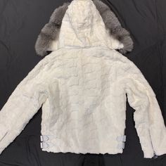 Kashani White Mink Diamond Cut Hooded Silver Fox Bomber Jacket - Dudes Boutique Silver Fox, Mink Fur, Fox Fur, Fur Collar, Fur Collars, Diamond Cut, Collar Style, Fur Coat, Collar Styles