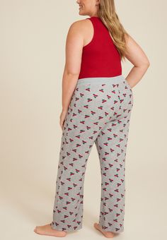 Plus Size Holiday Red Car Hacci Wide Leg Pajama Pants - Materials & Care:imported - 95.5% polyester 4.5% spandex - machine wash Red Lounge Bottoms With Elastic Waistband, Wide Leg Pajama Pants, Plus Size Holiday, Maurices Plus Size, Curvy Jeans, Holiday Red, Red Car, Ankle Jeans, Winter Accessories