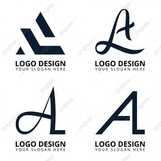 four different logos with the letter a