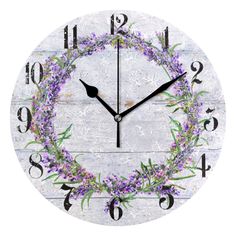 PRICES MAY VARY. ⏰ Clock Size: 9.45" x 9.45" (24x 24cm), Thickness: 5 mm thick, lightweight and easy to hang. Made of Acrylic / PVC, Oil Painting Dial, Does not come with a stand NOT WOODEN MATERIAL, thin and lightweight(335g). ⏰ Silent Wall Watch: Quiet large wall clocks, no"TICK TOCK", no noise, no loud ticking, The movement is totally silent and won't bother you when you reading, thinking, working, conversing, or sleeping. ⏰ Easy To Hang And Read: Easy to stand on the desk, hooks included wit Purple Clock, Purple Desk, Purple Room Decor, Lavender Wall, Purple Room, Kitchen Clock, Desktop Clock, Bedroom Wall Clock, Wall Watch