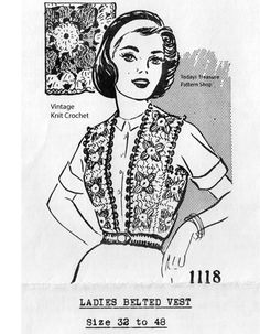 an advertisement for the ladies's evening vest, with a drawing of a woman wearing a