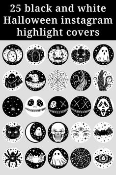 Halloween Instagram Highlight Covers, Instagram Feed Organizer, Halloween Instagram, Black And White Halloween, Monochrome Aesthetic, Instagram Covers, White Halloween, Instagram Highlight Covers, Digital Business Card Halloween Instagram Highlight Covers, Instagram Feed Organizer, Halloween Instagram, Black And White Halloween, Monochrome Aesthetic, Instagram Covers, White Halloween, Instagram Highlight Covers, Digital Business Card