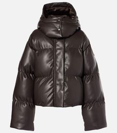 Find STELLA MCCARTNEY Altermat Faux Leather Puffer Jacket on Editorialist. Material: 100% polyester. Care instructions: dry clean. Made in Italy. Designer color name: Dark Chocolate. Lining: 100% viscose. Filling: 100% polyester. Closure: two-way zipped front with snap-button fastenings. Luxury Fall Puffer Leather Jacket, Luxury Brown Puffer Jacket For Winter, Dark Brown Puffer Jacket, Fitted Brown Puffer Outerwear, Luxury Black Leather Puffer Jacket, Luxury Brown Puffer Jacket, Faux Leather Puffer Jacket, Brown Puffer Jacket, Name Dark