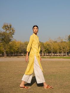 Sunny side up kurta set - Trendroots Spring Cotton Silk Kurta With Chikankari Embroidery, Summer Straight Kurta With Set-in Sleeves, Traditional Spring Kurta With Set-in Sleeves, White Cotton Silk Salwar Kameez For Spring, Yellow Anarkali Palazzo Set For Spring, Festive Spring Palazzo Set, Yellow Cotton Silk Kurta For Spring, Festive Cotton Silk Kurta With Set-in Sleeves, Spring Yellow Cotton Silk Kurta