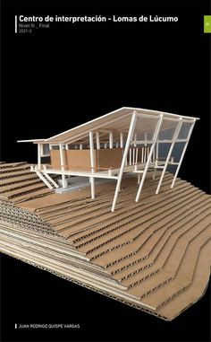 an architectural model of a house on top of cardboard sheets with the words, contro de