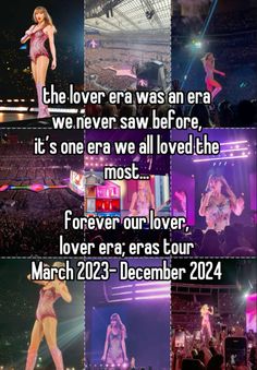 a collage of photos with the words, we never saw before it's one era