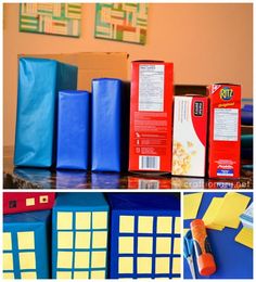 there are many different things that can be made out of cardboard boxes and construction paper