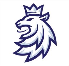 a lion with a crown on it's head is shown in this logo design