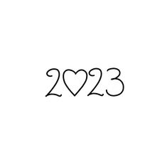 two hearts are drawn in the shape of numbers on a white background with black ink