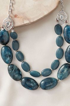 Dual strands of smooth stones add a dramatic pop of color. Wine is dyed jade, Midnight Navy is genuine sodalite. Sky Necklace, Midnight Sky, Midnight Navy, Pop Of Color, Mixed Metals, Jewelry Ideas, Color Pop, Jade, Dye