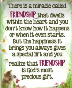 a quote that says, there is a miracle called friends that dwels within the heart and you don't know how it happens or even starts