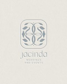 the logo for jacinda wedding and events, which has been designed to look like an