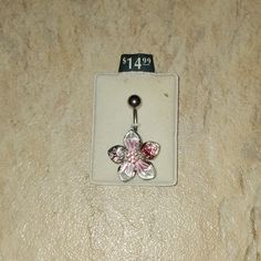 Nib Nwt Beautiful Sterling Silver Flower With Pink Sparkle Jewels Navel Belly Button Ring. Brand New, Never Worn. Still In Original Packaging. I Purchased It At A Piercing Store And Then Never Wore It. It's So Pretty I Wish I Still Had A Piercing To Wear This With! Feel Free To Ask For Any More Details Or Photos! :) Bellybutton Rings, Bellybutton Piercings, Belly Bars, Navel Ring, Beauty Inspo, Piercing Ideas, Button Rings, Navel Piercing, Belly Button Ring