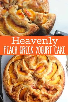 this is an image of heavenly peach greek yogurt cake