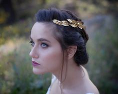 Original Greek Goddess Crown, Laurel Wreath, Greek Goddess Headband, Bridal Hair Accessory, Grecian Head Piece, Roman Crown, Fairy Greek Goddess Crown, Bridal Boho Hair, Gold Leaf Headband, Headband Bridal, Boho Hair