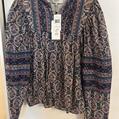 Reposhing This Item I Purchased From @Carolinag108. Loved It, But Ready To Rotate For Something New. Questions? Leave A Comment Below! Blue Long Sleeve Peasant Top For Fall, Sea New York, Cotton Blouse, Cotton Blouses, Something New, Top Blouse, Womens Tops, New York, Floral