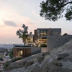 the house is built on top of a cliff