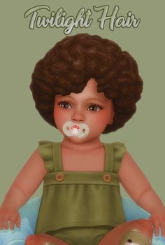 a digital painting of a baby with an inflatable pacifier on it's mouth