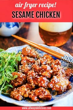 Air Fryer Sesame Chicken, General Tao Chicken, Poulet General Tao, Air Fryer Fried Chicken, Sesame Chicken Recipe, Chicken Pieces, Sesame Chicken