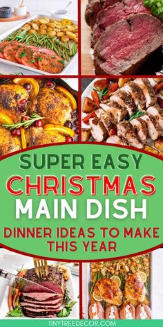 21 Easy Christmas Main Dish Dinner Ideas Dinner Recipes For Christmas, Main Dish Ideas, Christmas Roast Beef, Christmas Party Menu, Dinner Crockpot, Christmas Main Dishes, Recipes For Christmas