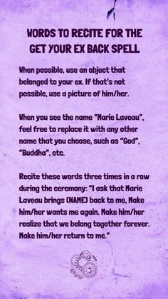 Unlock the Power of the Get Your Ex Back Spell! 💔✨ Discover the exact words to recite for success in rekindling lost love. This powerful spell can help you reconnect and reignite passion. Perfect for anyone longing to reunite with their ex. 🌹💫 #GetYourExBack #LoveSpell #RekindleLove #Manifestation #RelationshipHealing Get Your Ex Back Spell, Ex Back Spell, Spell Words, Binding Spell, Fall Back In Love