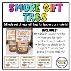 the smore gift tags for teachers or students