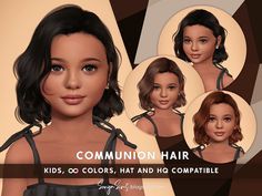 an animated image of a woman with different hair colors and hairstyles on her face