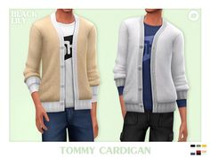 an image of a man wearing a white cardigan sweater and black jeans with the name tommy cardigan on it