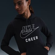 It's your sport. Make sure everybody knows in this fleece Nike Cheer hoodie. Coach Hoodie, Cheer Coach, Cheer Coaches, Women Lifestyle, Black Style, Hoodie Design, Active Wear For Women, Black Hoodie, Polyester Material