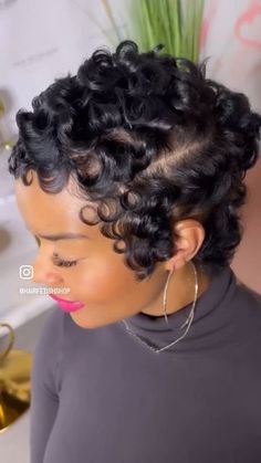 GLOBAL TRANSFORMATIONS on Instagram: "Curly Finger waves 💕

@hairfetishshop 

We are so here for this Betty boop look finger waves. Would you rock the look? Let us know in the comments below. #thechoppedmobb 

___________________________
Dealing with Alopecia? No more worries! Our #1 Seller Batana Oil is back in stock and the results of hair growth by our clients are outstanding! 🔥
Click the link in Bio to get yours before they run out. 
__________________________

#fingerwaves #pixiecut #pixie #thecutlife #voiceofhair #shorthairdontcare" Batana Oil, Finger Waves, You Rock, Back In Stock, Betty Boop, Pixie Cut, Hair Growth, Link In Bio