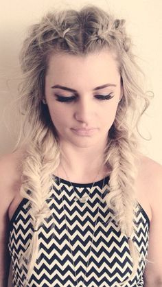 Hair by Camille fishtail braids Boho Makeup, Fishtail Braids, Messy Braids, Stunning Hairstyles, Fishtail Braid, Fish Tail, Festival Hair, Dutch Braid, Fish Tail Braid