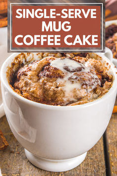 Craving a sweet breakfast? This Mug Coffee Cake is the perfect single serving solution! It comes together in a flash and cooks in just 45 seconds, making it an ideal small batch treat whenever you need a quick and delicious pick-me-up. Mug Coffee Cake, Coffe Mug Cake, Single Serving, Single Serve, Mug Cake, Sweet Breakfast, Mug Coffee, Coffee Cake, Small Batch