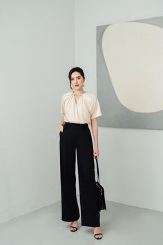 The straight trousers will be your choice for wearing to the office, going out. You can mix with various items to create different looks. Note:*Processing time takes 8-10 working days (including 5-7 working days for manufacturing and NOT including shipping time)**Backorder Definition- The product is low in stock and in case the customer purchased successfully after out of stock, the order will need time to restock.- All of the customizing products will be considered as Made To Order.***The produ Chic Career Straight Pants, Versatile Formal Dress Pants, Chic Straight Career Pants, Chic Straight Leg Dress Pants For Career, Chic Straight Leg Career Dress Pants, Elegant Wide Leg Career Pants, Versatile Straight Dress Pants For Formal Occasions, Elegant Stretch Wide Leg Pants For Office, Chic Ankle-length Dress Pants For Career