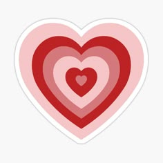 three hearts in the shape of a heart on a white background sticker with red and pink colors