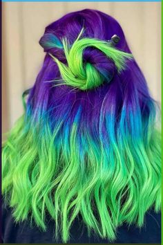 Purple And Blue Hair, Purple And Green Hair, Mermaid Hair Color, Rave Hair, Vivid Hair Color, Cute Hair Colors, Creative Hair Color, Bright Hair Colors, Dyed Hair Inspiration