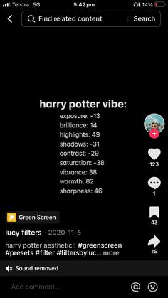 the harry potter viber app is on an iphone screen, and it appears to be showing